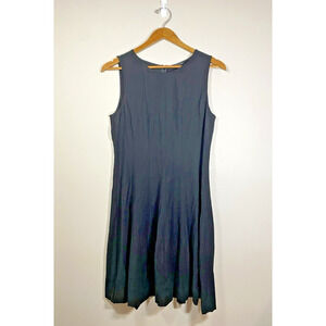 Theory Dress Womens 8 Black Sleeveless Figure Flattering Darting A-Line Cocktail